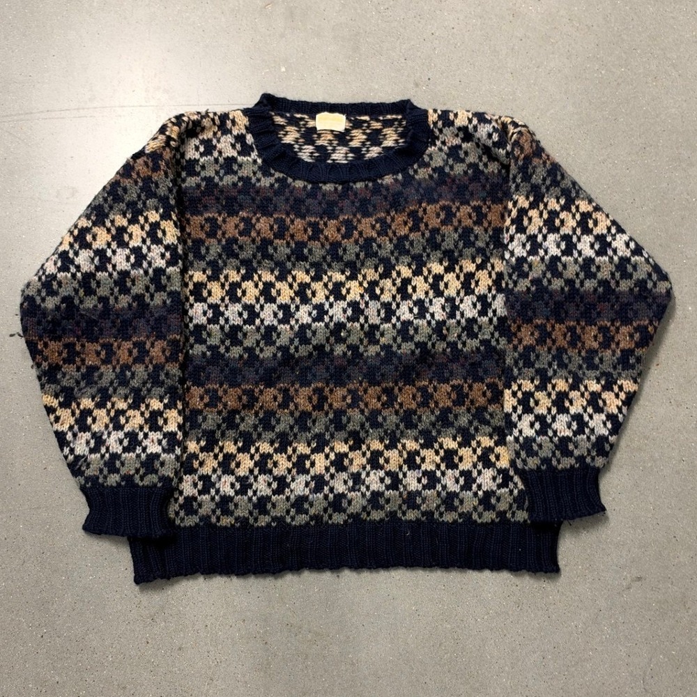 Brooks Brothers Fair Isle 100% Wool Sweater Mens